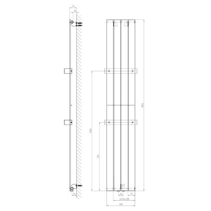Sapho - Vannas istabas radiators COLONNA 614W/230V 29x180 cm balts