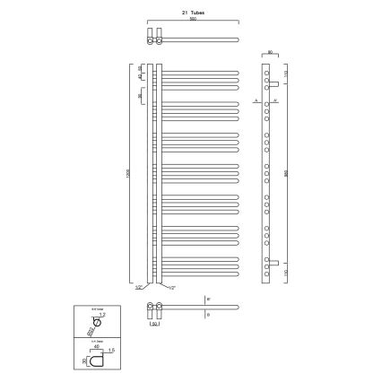 Sapho - Vannas istabas radiators DORLION 120x50 cm balts
