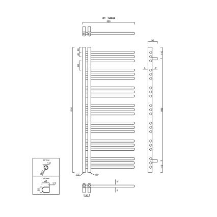Sapho - Vannas istabas radiators DORLION 120x50 cm spīdīgs hroms
