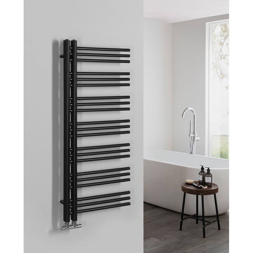 Sapho - vannas istabas radiators DORLION 400 W, 50x120x50 cm, matētas melnas krāsas