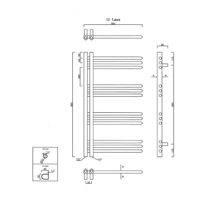 Sapho - Vannas istabas radiators DORLION 90x50 cm spīdīgi hromēts