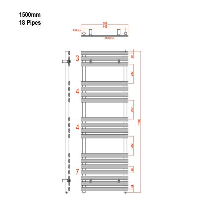 Sapho - Vannas istabas radiators JALOUSI 150x50 cm balts