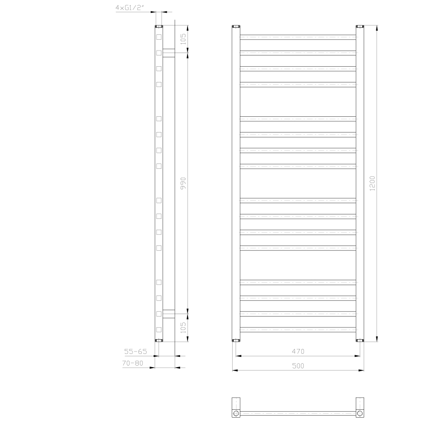 Sapho - Vannas istabas radiators METRO 120x50 cm balts