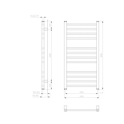 Sapho - vannas istabas radiators METRO 89x45 cm balts