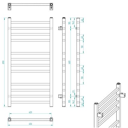 Sapho - vannas istabas radiators METRO 89x45 cm matēts melns