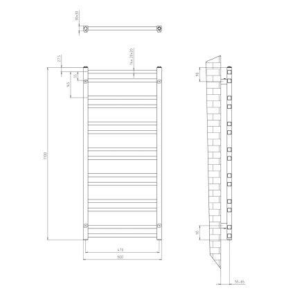 Sapho - Vannas istabas radiators METRO DOS 110x50 cm spīdīgs hroms