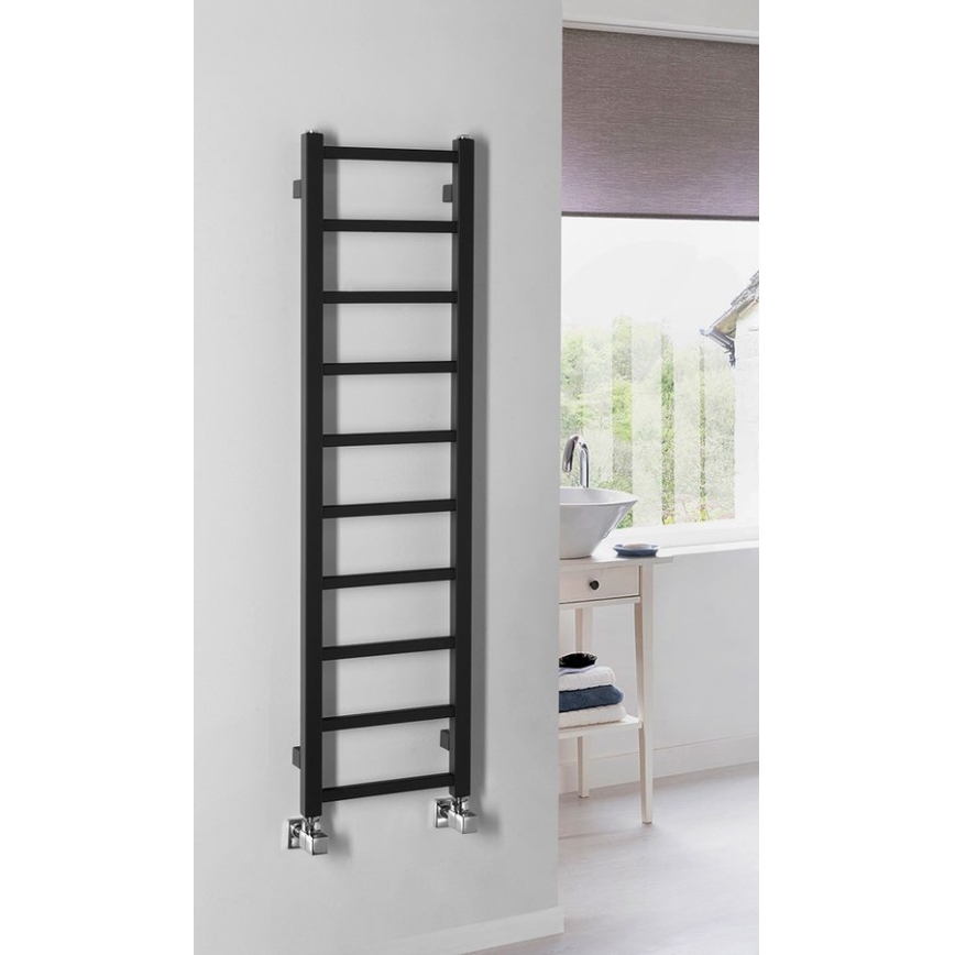 Sapho - Vannas istabas radiators METRO LIGHT 114x30cm matētā melnā krāsā