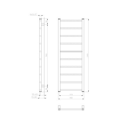 Sapho - Vannas istabas radiators METRO LIGHT 114x40 cm balts