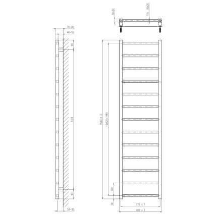 Sapho - Vannas istabas radiators METRO LIGHT 150x40 cm spīdīgs hroms