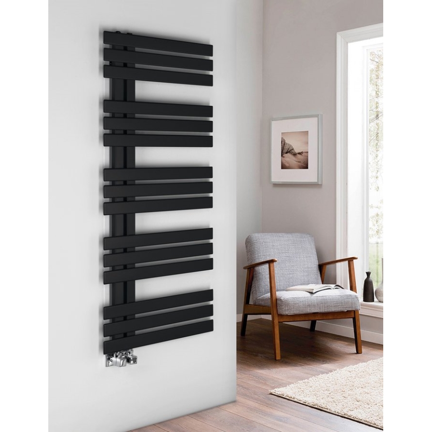 Sapho - Vannas istabas radiators SILVANA 124x50 cm matēts melns