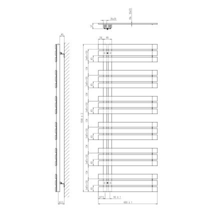 Sapho - Vannas istabas radiators SILVANA 150x60 cm balts