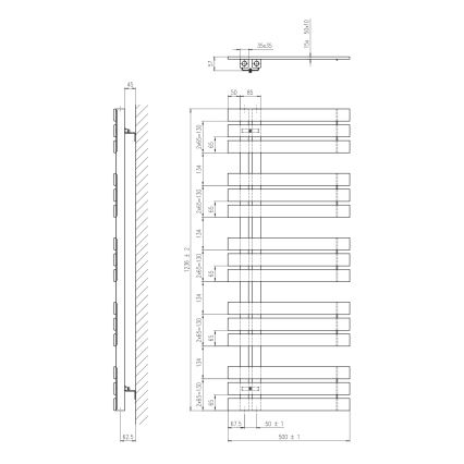 Sapho - Vannas istabas radiators SILVANA 561W 50x124 cm bēšs