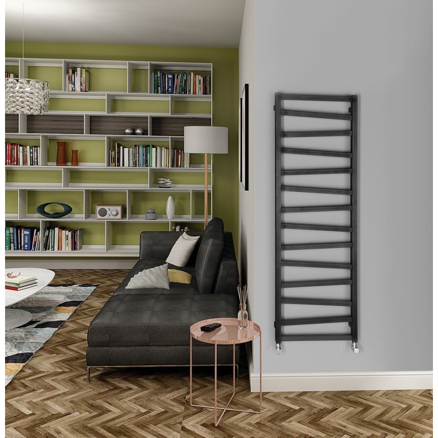 Sapho - Vannas istabas radiators ZIG 582W/230V 50x157 cm antracīts