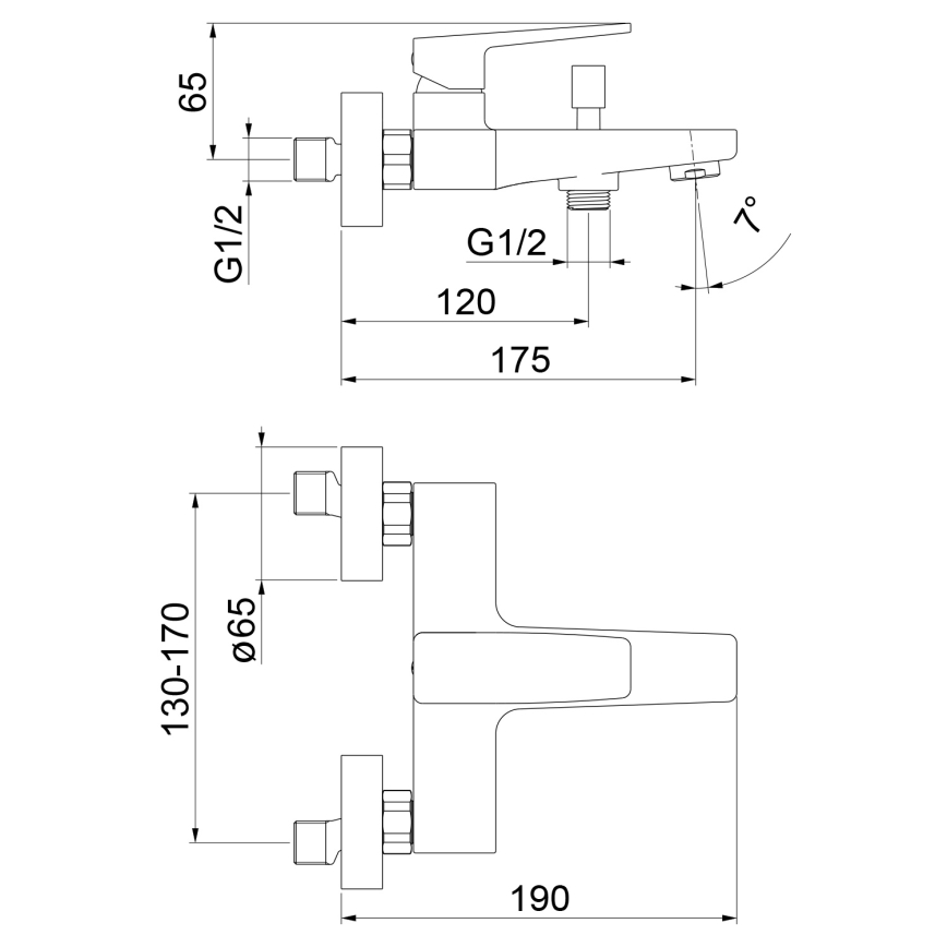 Sapho - vannas jaucējkrāns TURSI, matēts melns