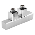 Sapho - vārstu komplekts centrālai pieslēgšanai CUBE TWIN, spīdīgs hroms