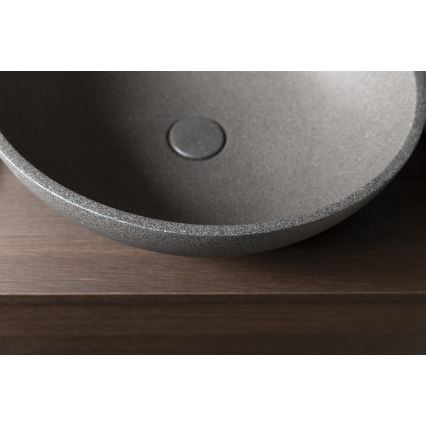 Sapho - Virsmas izlietne TURF Ø 44 cm betons/melnais granīts