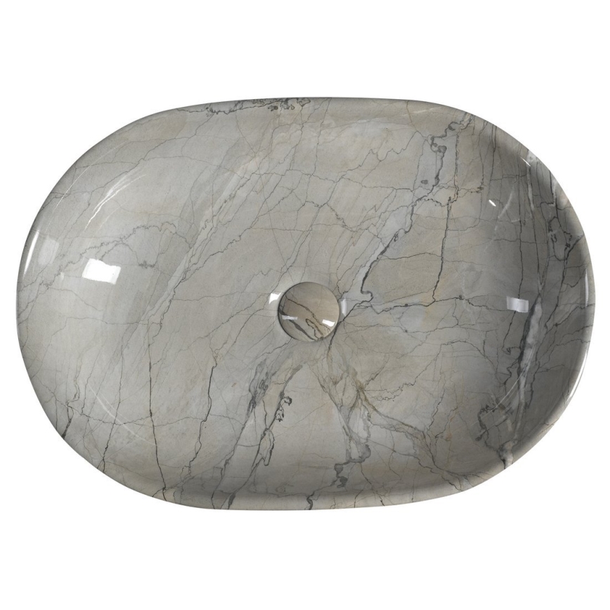 Sapho - Virsmas uzliekamā izlietne DALMA 59x42 cm keramika/grigio