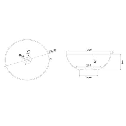 Sapho - virsmas uzstādāmā izlietne FORMIGO Ø 39 cm betona/matēta pelēka