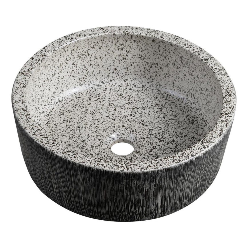 Sapho - Virsmas uzstādamā izlietne PRIORI Ø 41 cm balta/pelēka