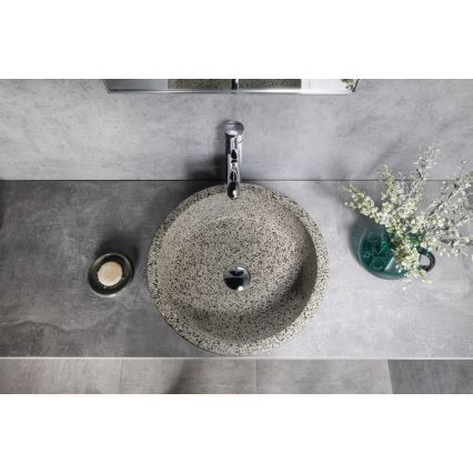 Sapho - Virsmas uzstādamā izlietne PRIORI Ø 41 cm balta/pelēka