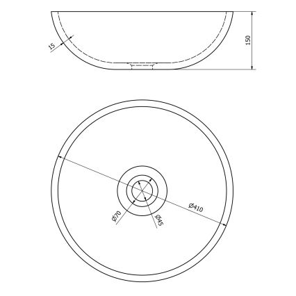 Sapho - virsmas uzstādāma izlietne PRIORI Ø 41 cm keramika/pelēka