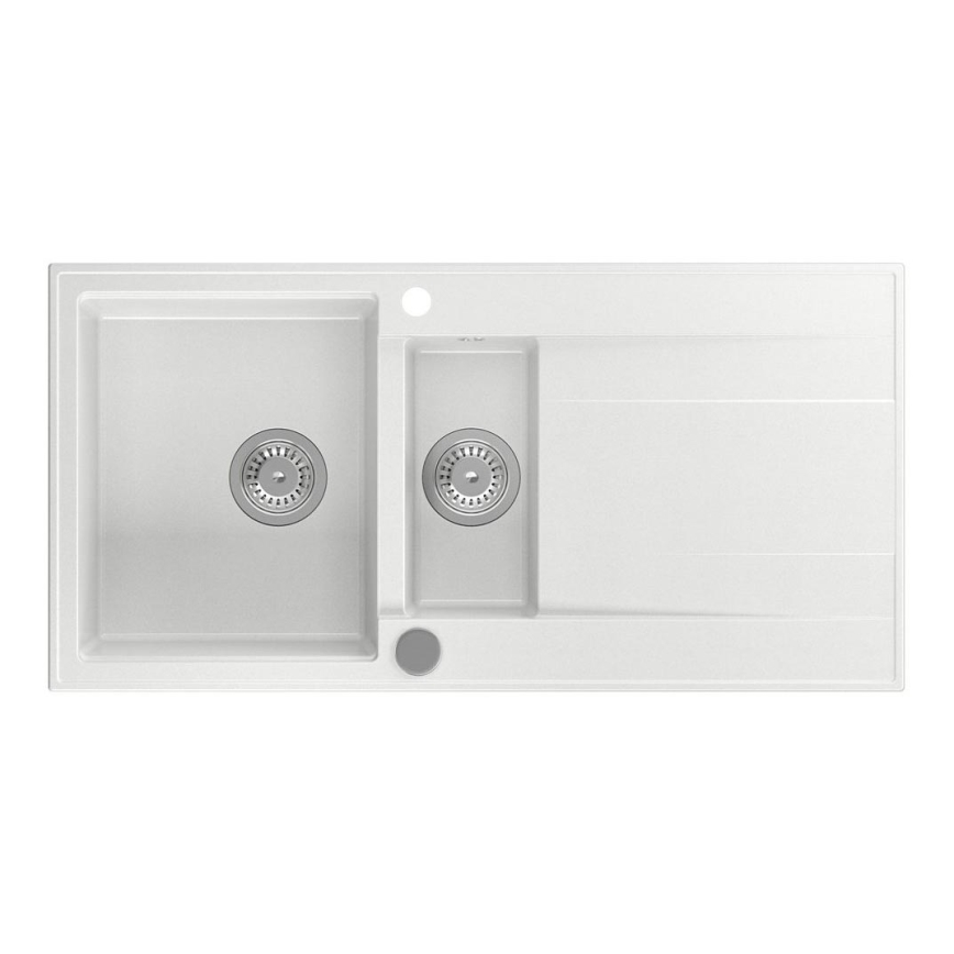 Sapho - Virtuves izlietne 100 x 50 cm, granīts/balts