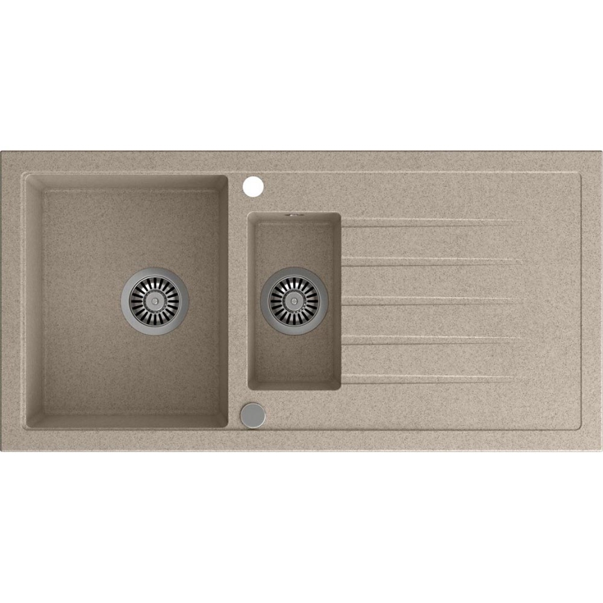 Sapho - Virtuves izlietne 100x50 cm granīts/bēšs