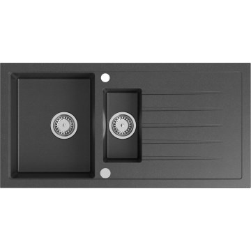 Sapho - Virtuves izlietne 100x50 cm granīts/melna