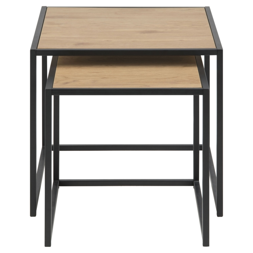 SARON žurnālgaldiņu komplekts, 2 gab., ozola/melna