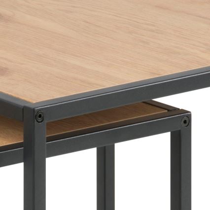 SARON žurnālgaldiņu komplekts, 2 gab., ozola/melna