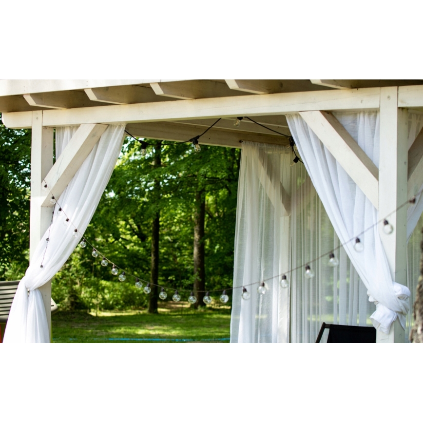 Saules barota LED dekoratīvā virtene, 30 LED/8 režīmi, 500 mAh, 10,6 m, IP67, siltā balta