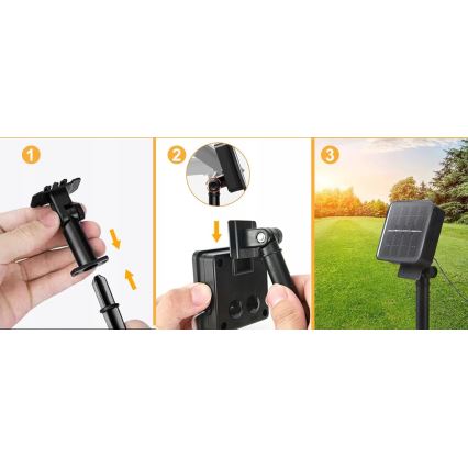 Saules barota LED dekoratīvā virtene, 30 LED/8 režīmi, 500 mAh, 10,6 m, IP67, siltā balta