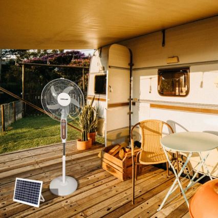 Saules darbināms statīva ventilators 15W/4V/230V Ø 45 cm balts