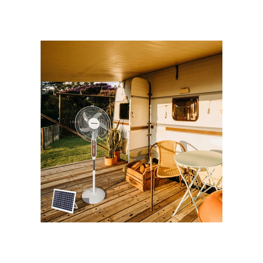 Saules darbināms statīva ventilators 15W/4V/230V Ø 45 cm balts