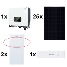 Saules enerģijas komplekts SOFAR Solar - 10kWp RISEN Full Black + 10kW SOFAR hibrīda pārveidotājs 3f +10,24 kWh baterija