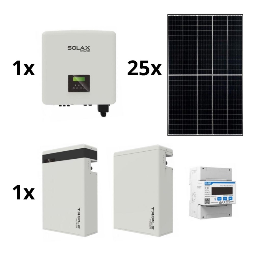 Saules enerģijas komplekts: SOLAX Power - 10kWp RISEN + 10kW SOLAX invertors 3f + 11,6 kWh akumulators