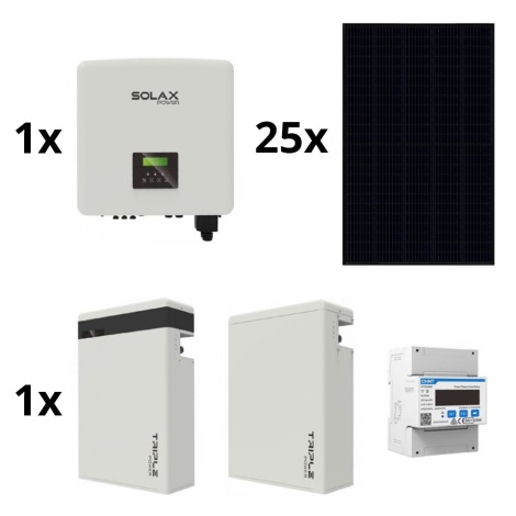 Saules enerģijas komplekts: SOLAX Power - 10kWp RISEN Full Black + 10kW SOLAX pārveidotājs 3f + 11,6 kWh akumulators