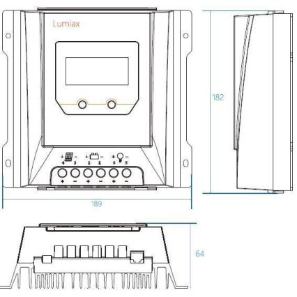 Saules enerģijas uzlādes regulators MPPT MT2075 12/24V/20A