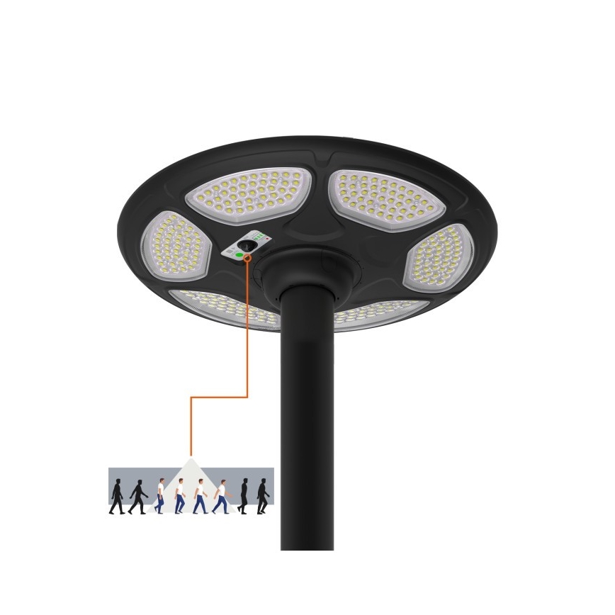 Saules ielu lampa ar LED un sensoru SOLSUMI LED/25W/3,2V IP54 25000 mAh + tālvadības pults