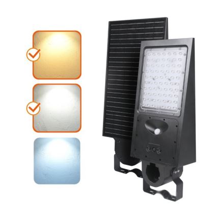LED regulējama saules ielu lampa ar sensoru STREET LED/30W/9,6V 3000/4000K 6000 mAh IP65 + tālvadības pults