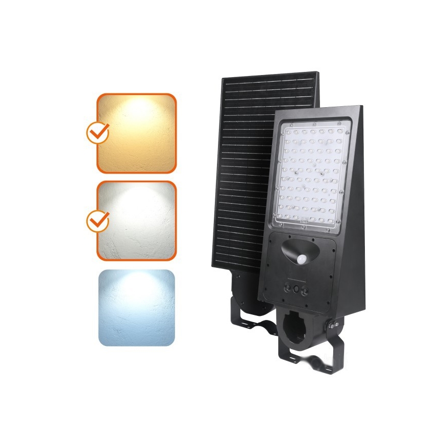 LED regulējama saules ielu lampa ar sensoru STREET LED/30W/9,6V 3000/4000K 6000 mAh IP65 + tālvadības pults