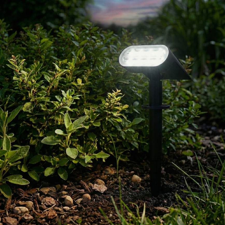 Saules LED lampa 2 vienā LED/3,7V 1200 mAh IP54 melna