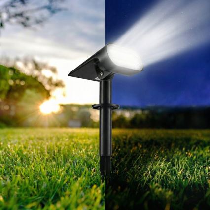 Saules LED lampa 2 vienā LED/3,7V 1200 mAh IP54 melna