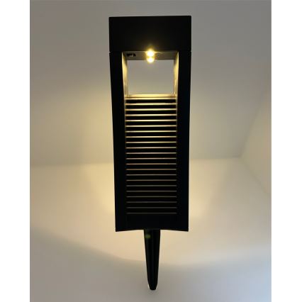 Saules LED lampa 2xLED/1,2V 200 mAh IP44 melna
