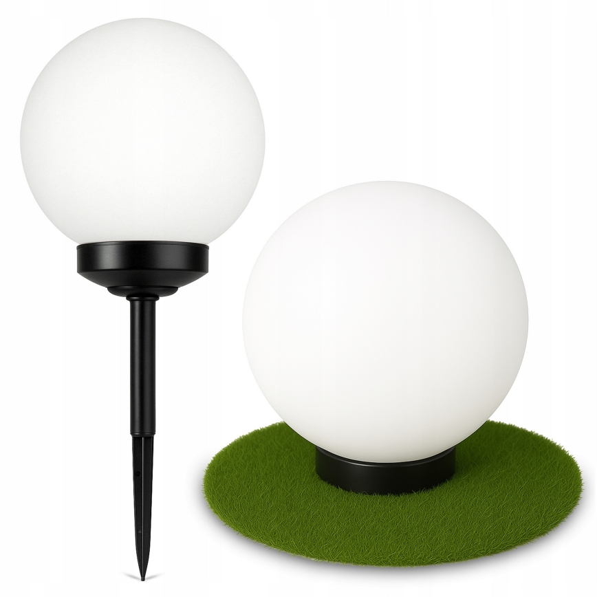 Saules LED lampa LED/1,2V 6500K 200 mAh Ø 25 cm IP44 balta/melna