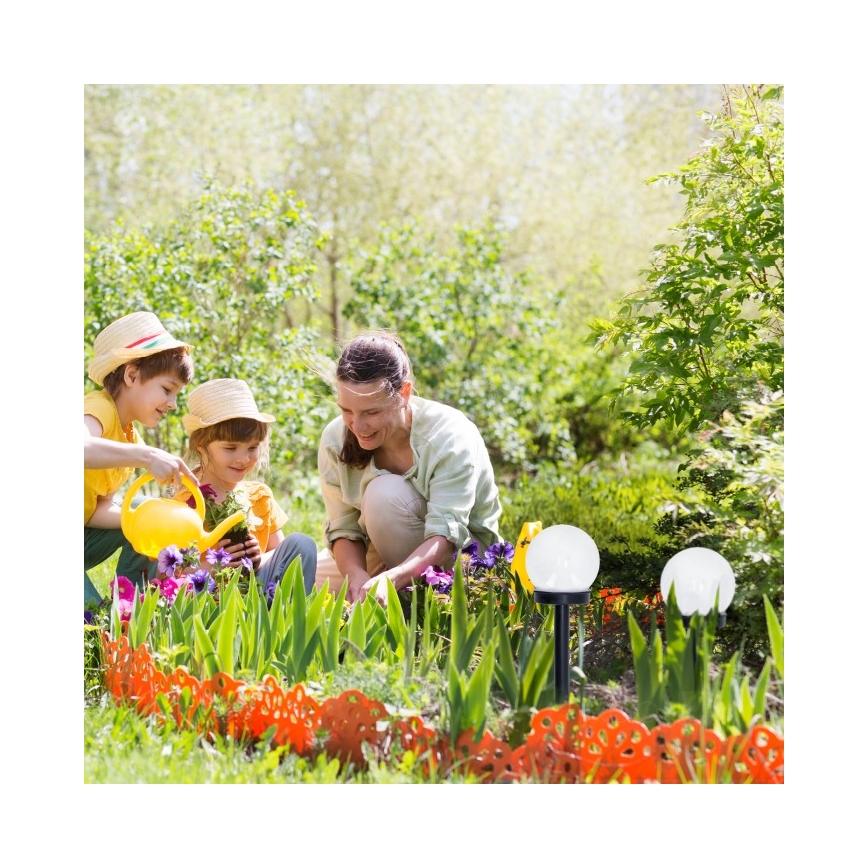 Saules LED lampa SPHERE LED/1,2 V 4000 K IP44 40 mAh diametrs 10 cm