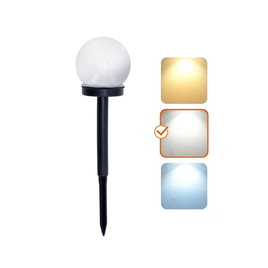 Saules LED lampa SPHERE LED/1,2 V 4000 K IP44 40 mAh diametrs 10 cm