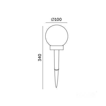 Saules LED lampa SPHERE LED/1,2 V 4000 K IP44 40 mAh diametrs 10 cm