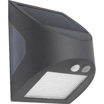 Saules LED sienas gaismeklis ar sensoru, 3 W, 3,7 V, 3000/4000 K, 1200 mAh, IP54, antracīts