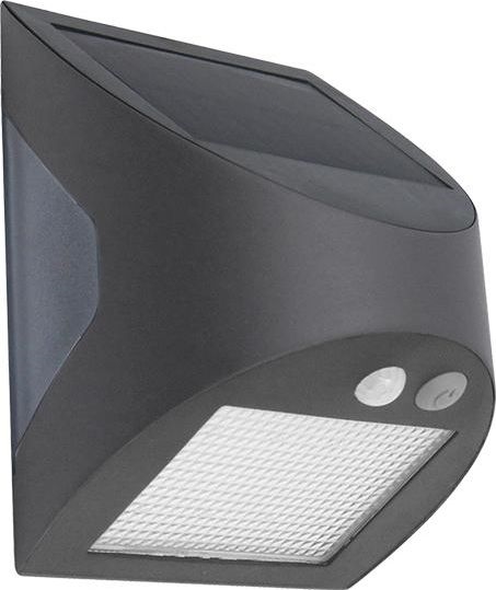 Saules LED sienas gaismeklis ar sensoru, 3 W, 3,7 V, 3000/4000 K, 1200 mAh, IP54, antracīts